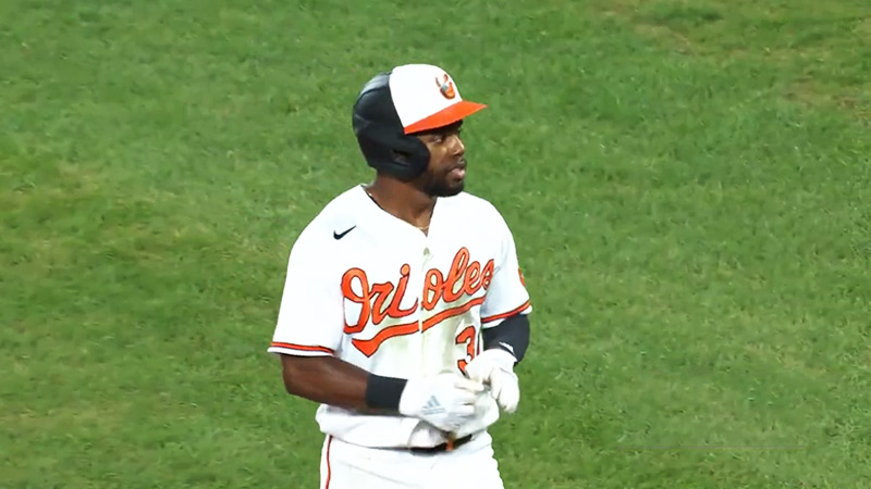 The angle of this Cedric Mullins catch 😱 #baseball #mlb #sports